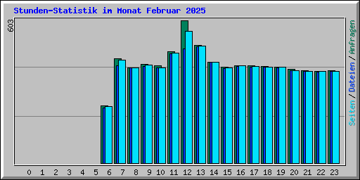 Stunden-Statistik im Monat Februar 2025